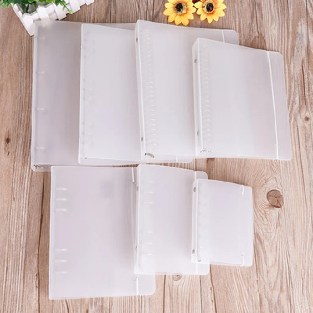 PP plástico Scrub A4 B5 A5 A6 A7 transparente Carpeta de hojas sueltas Notebook cubierta de núcleo interno Note Book Shell
