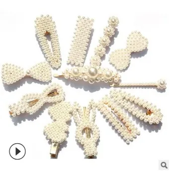 

300pcs/lot DIY Sliver Integrated Peal Hair Clips Mix Styles Lady Hairpins Hair Care & Styling Accessories Tools HA624