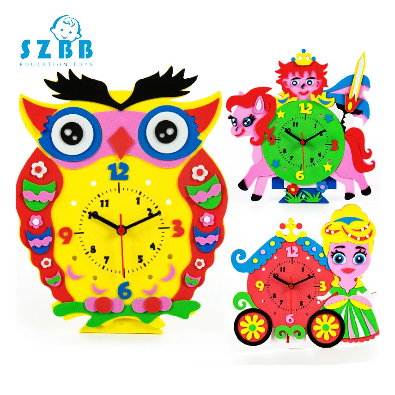 

SZ STEAM 3D EVA Handmade Animal Learning Clock Puzzle Assembled Kits DIY Creative Educational Toys for Children Baby Gift Toy
