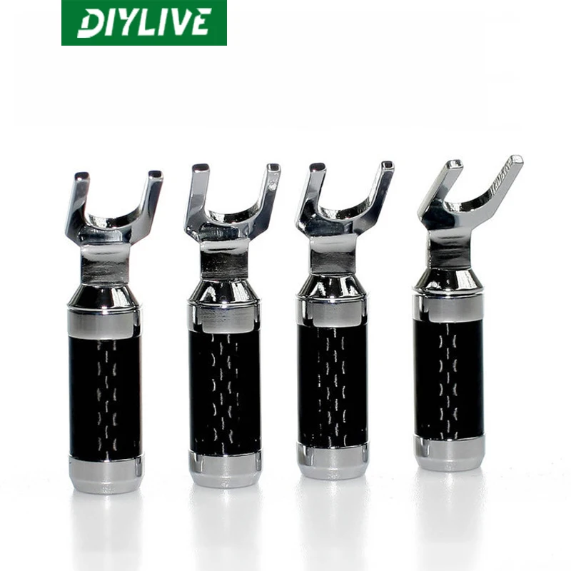 DIYLIVE UK QED carbon fiber speaker wire rhodium-plated Y plug high-quality DIY audio cable special promotion | Электроника