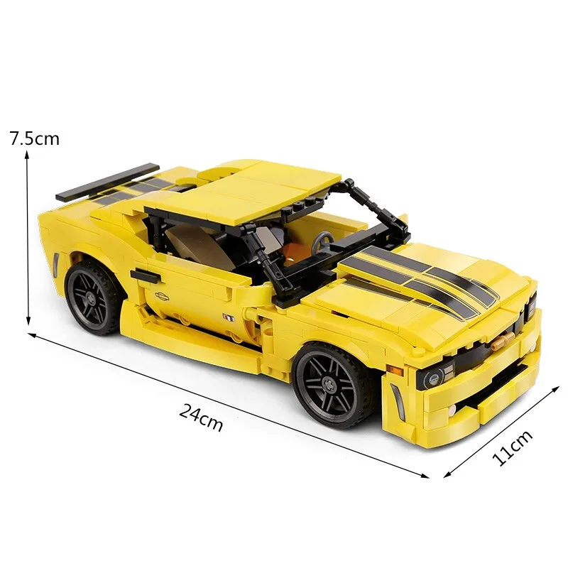 discount 558pcs Creator Yellow Pull Back Sports Car Comalo Model Building Blocks Legoing City Technic Car En