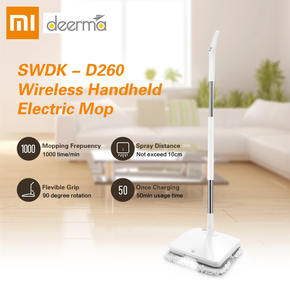 

Xiaomi SWDK-D260 Handheld Wireless Electric Wiper Floor Washers Wet Mopping LED Light Cleaning Machine brush Floor Washer