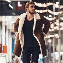 Зимняя мужская куртка из искусственного меха размера плюс 4XL, мужские замшевые куртки из искусственного меха, Толстая теплая замшевая куртка из овечьей шерсти, Длинная утепленная парка