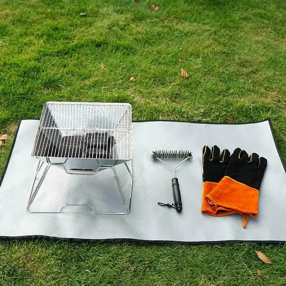 

Outdoor Camping Fireproof Cloth Picnic Barbecue Heat Flame High Pad Fire Retardant Blanket Outdoor Tools Insulation Tempera B4A5