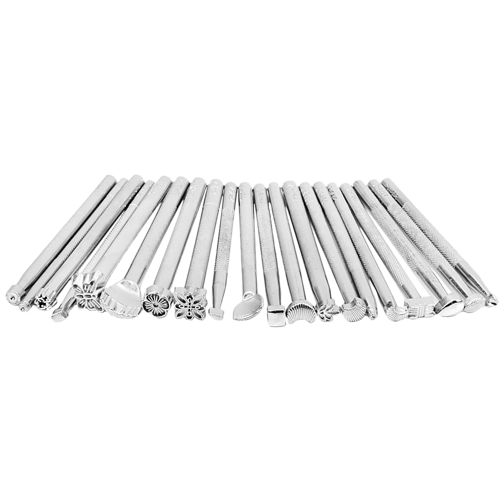 Bulk 20pcs Leather Working Saddle Making Tools Carving Leather Craft Stamps Set Excellent Quality