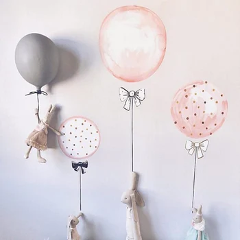 

1PC Kids Room Wall Art Nordic Style Decoration Photo Props Mural Decals Cute Air Balloons Background Decor PVC Wall Sticker