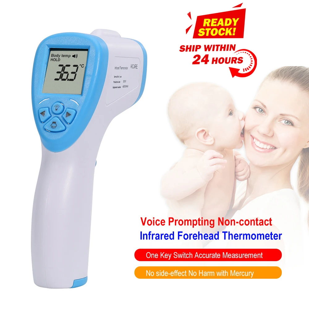 

Baby Forehead Thermometer Portable Non-Contact LCD IR Laser Infrared Digital Temperature Thermometer Gun Handheld Thermometer