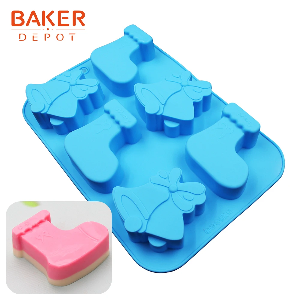 BAKER DEPOT силиконовая форма для торта Кондитерская рождественское мыло ручной работы из смолы гипсовая форма Санта форма желе хлеб торт инструмент для украшения