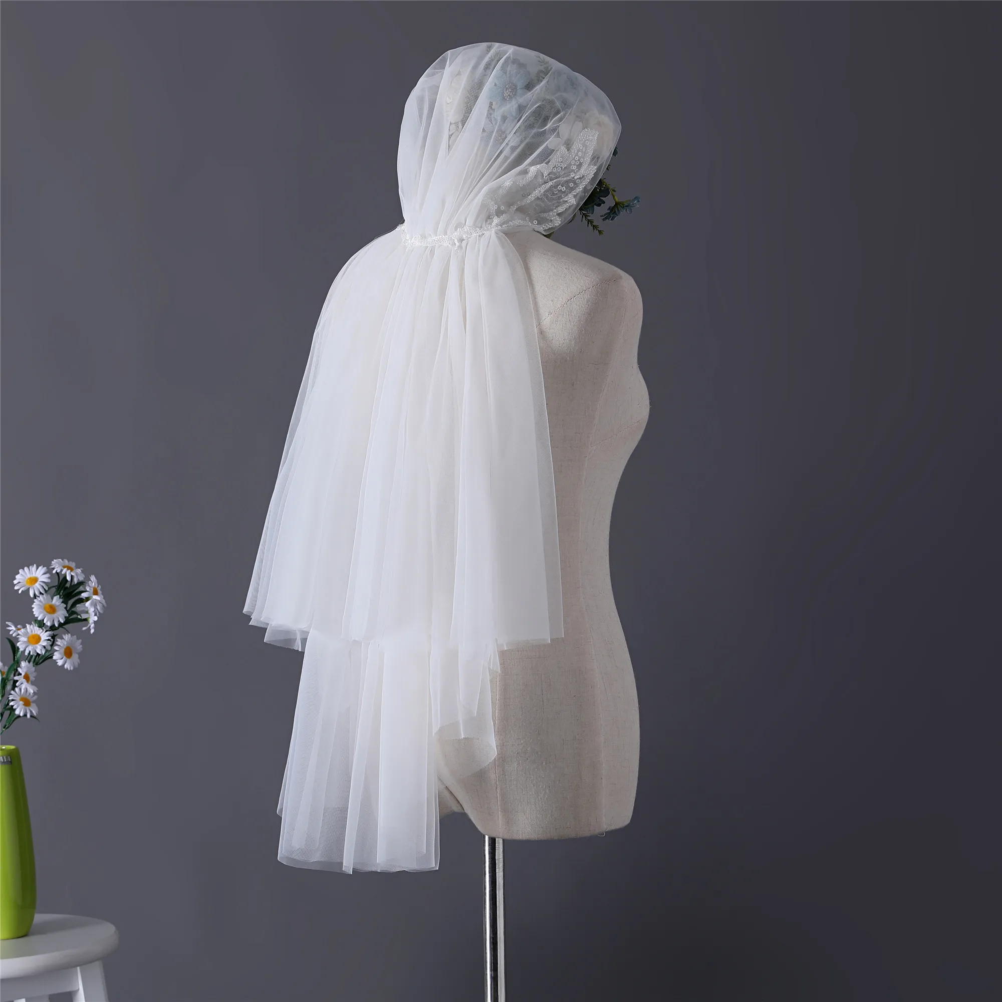 

Erosebridal Juliet Cap Bride Veil Elbow Length Bridal Veil Wedding Ivory Short Veil Custom Size