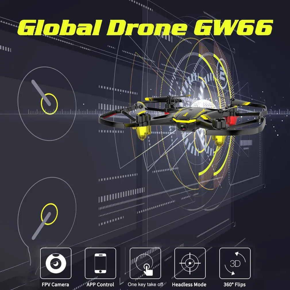 Глобальный Дрон GW66 мини Дрон FPV дроны, Радиоуправляемый вертолет пульт дистанционного управления квадрокоптером Квадрокоптер Дрон игрушки высота удержания