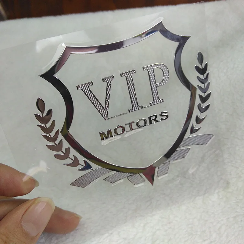 Супер VIP motors, логотип, металлическая никелевая наклейка для автомобиля, светоотражающая эмблема, для двери, окна, кузова, авто Декор, сделай сам, для автомобиля, Стайлинг, супер наклейка - Название цвета: Silver