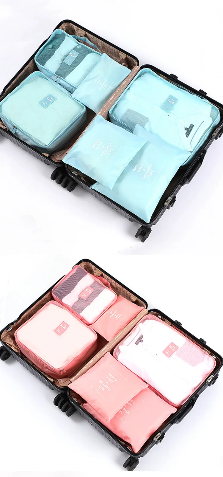 Travel Organizer Storage Bags Portable Luggage Organizer Clothes Tidy Pouch Suitcase Packing Laundry Bag Storage Case 6pcs/set