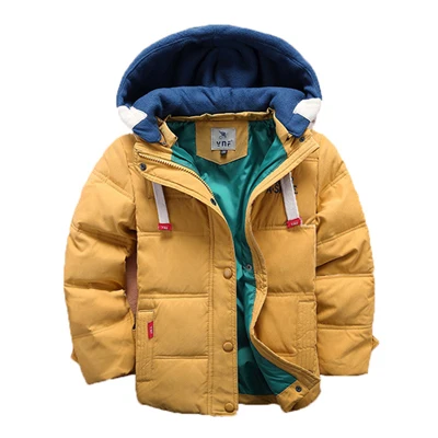 Benemaker Children Thick Winter Jackets For Girls Boys Clothing 4-12T Parka Warm Coats Overalls Hooded Baby Kids Outerwear JH049 - Цвет: yellow