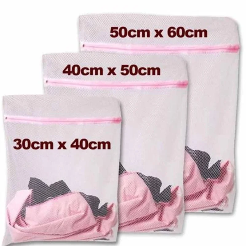 Zippered Mesh Laundry Wash Bags Foldable Delicates Lingerie Bra Socks Underwear Washing Machine Clothes Protection Net