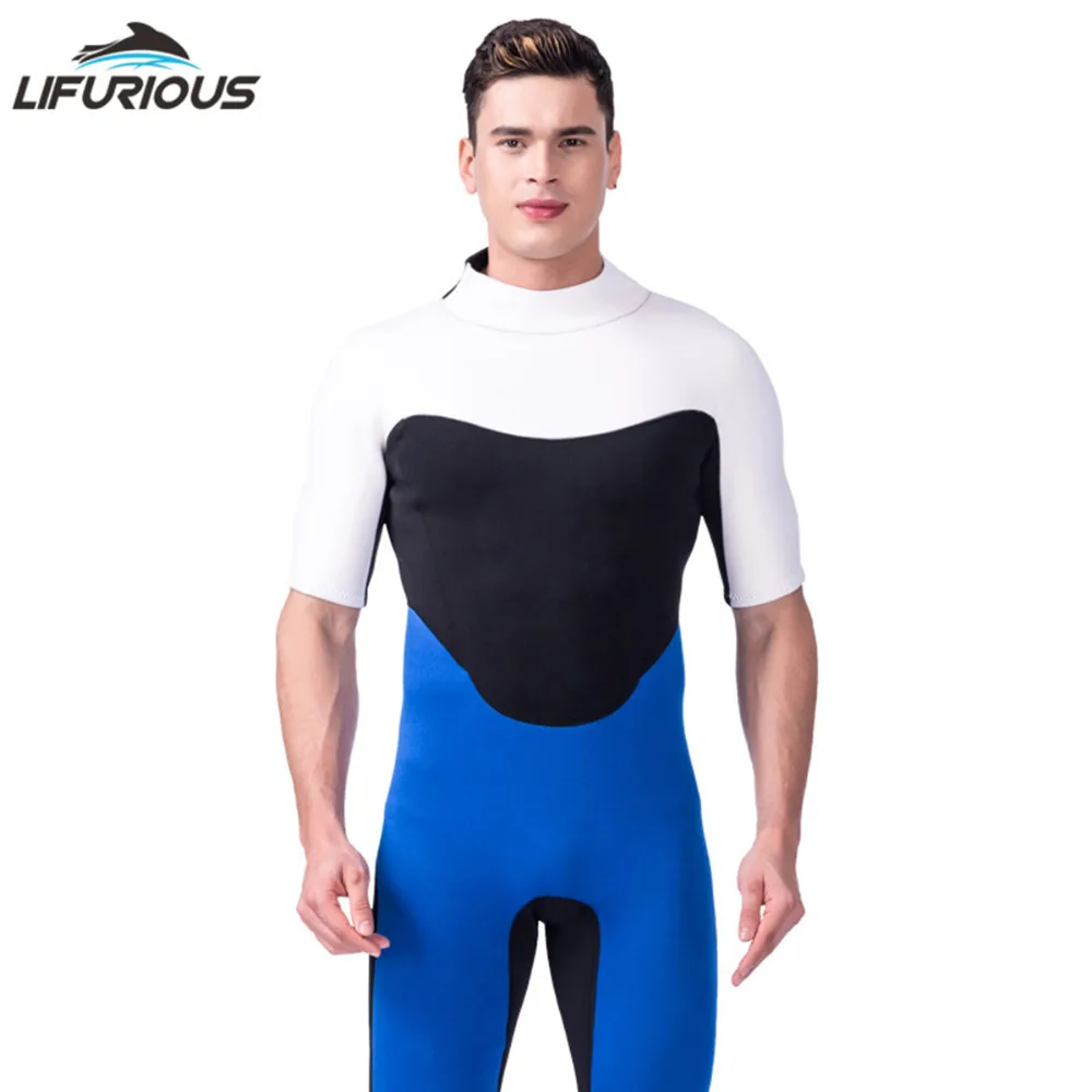 

LIFURIOUS Sports Free Diving Wetsuit Neoprene Short for Men Swimsuit Swimwear Beach Clothes Breathable Soft patchwork wetsuits