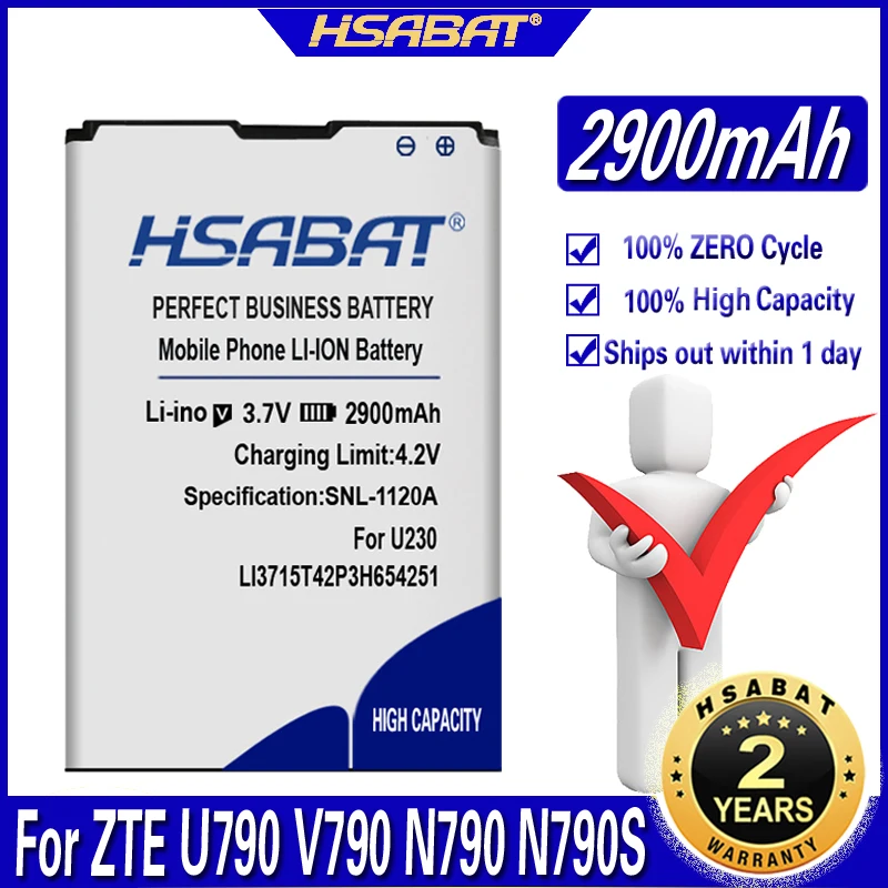 Аккумулятор HSABAT 2900 мАч LI3715T42P3H654251 для ZTE U790 V790 N790S U805 U232 U230 U215 U700 U600 R750 AC30 MF30AC33 |