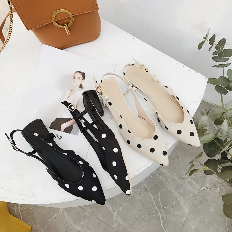 

2019 Summer Spring Brand New Women Shoes Flats Shoes Women Platform Shoes Genuine Leather Rubber Polka Dot Women Sandals Basic