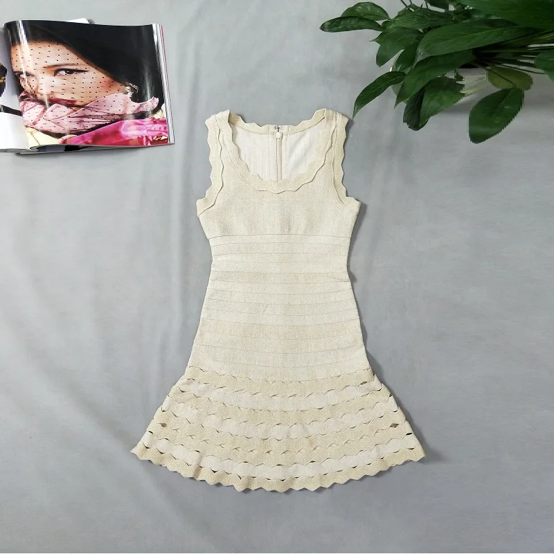 Роскошное жаккардовое короткое платье без рукавов Vestidos модное женское вискозное А-образное летнее платье с круглым вырезом трикотажные вечерние платья знаменитостей Vestido