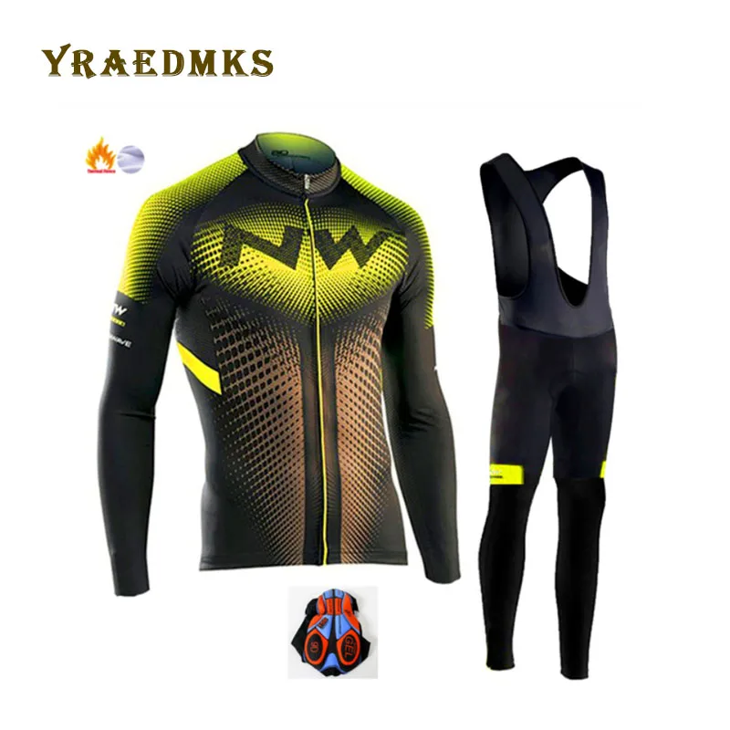 Northwave велосипедная майка Pro Team, зимний теплый флисовый комплект с длинным рукавом, Ropa Ciclismo, велосипедный триатлон, комплект для велоспорта