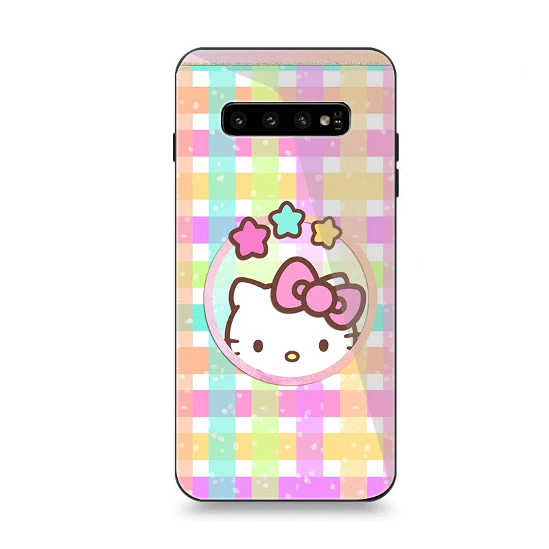 Чехол для телефона Стекло для samsung A40 A50 A10 A20 A30 A60 A70 S10 S7 край S8 S9 Note 8 9 10 плюс Чехол прекрасный рисунок «Hello Kitty» - Цвет: G11