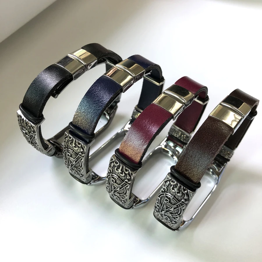 Кожаный ремешок для Xiaomi mi Band 4 3 ремешок для mi band 3 браслет умные часы Correa для mi Band 4 аксессуары