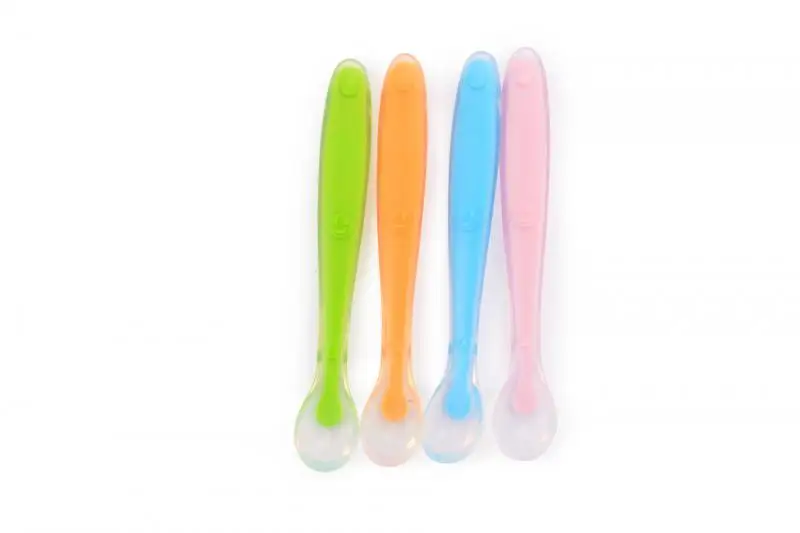 

Baby Spoons Feeding Dishes Tableware Baby Silicone Spoon Soft Head Spoon Baby Training Spoon Children Tableware Silicone Spoon