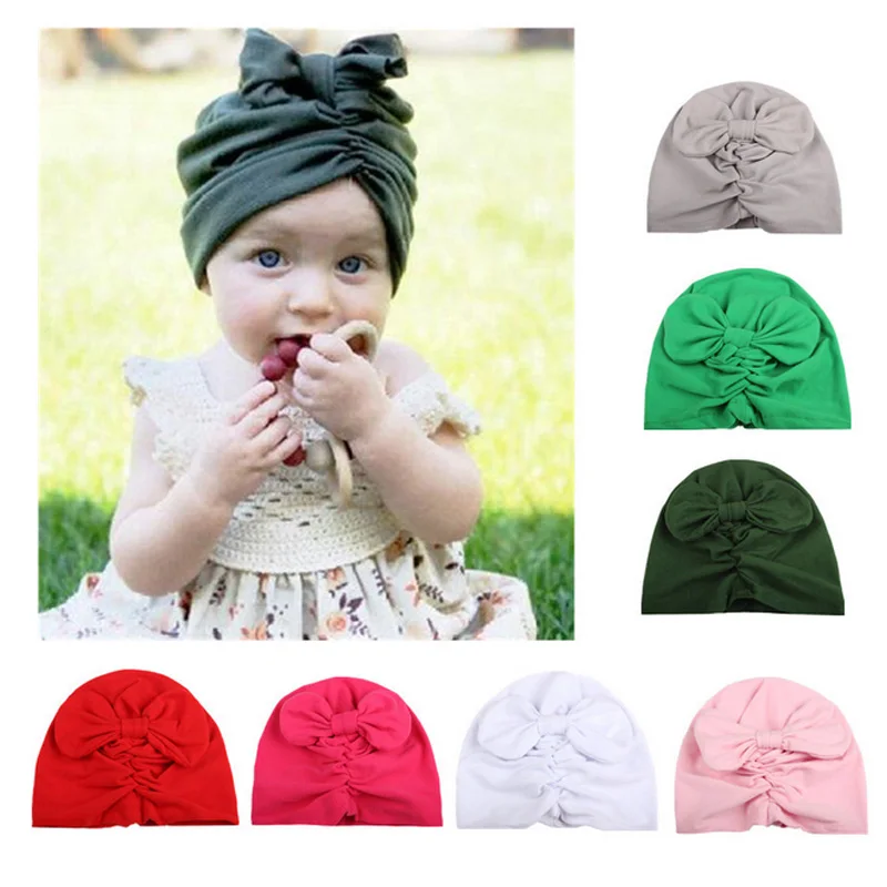 

Newborn Baby Hat High Quality Infant Bebe Warm Winter Knitted Cap with Big Bow Toddler Autumn Striped Soft Hospital Hats Beanies