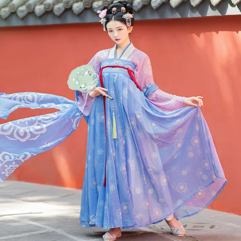 

XiangXiFu hanfu Женский старинный китайский костюм ханьфу Традиционный китайский костюм Тан костюм для девушек благородный костюм принцессы народный танец