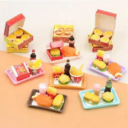 Ensemble de jouets de cuisine pour enfants, Mini Hamburger, Coke, frites, modèle Miniature de restauration rapide, jeu de maison, accessoires pour maison de poupée, 1/6 1/12 