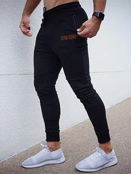 

Fitness sport long pants casual Running training trousers Elastic Waist Pant zipper pockets Male High quality slim sweatpants