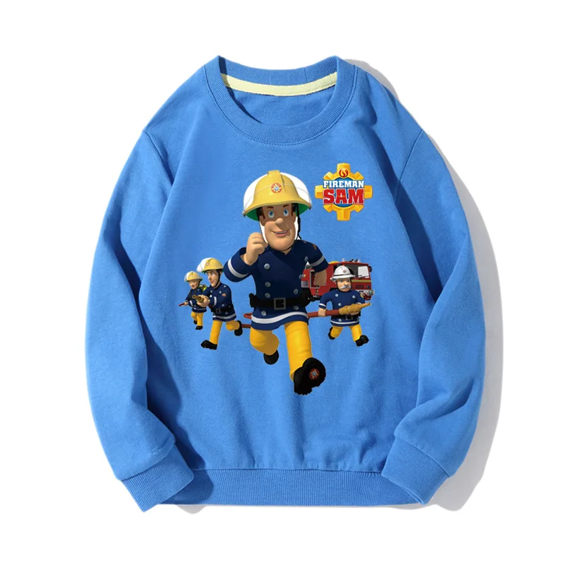 Одежда с героями мультфильмов «Пожарный Сэм» Толстовки с длинными рукавами на весну-осень для мальчиков и девочек спортивные толстовки пальто-пуловеры для маленьких детей JX065