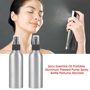 

2pcs Bathroom Refillable Large Capacity Spray Bottle Perfume Atomizer Pressed Pump Hotel Portable Essential Oil Household Empty