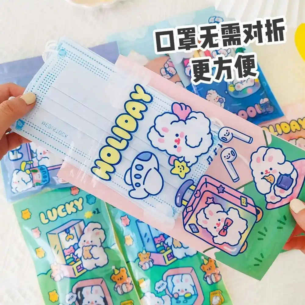 8ピース セットかわいいウサギマスク収納ジップロックの袋の食品閉鎖ポケット家庭用収納袋韓国かわいいコイン財布漫画ケース 小銭入れ 財布 Aliexpress