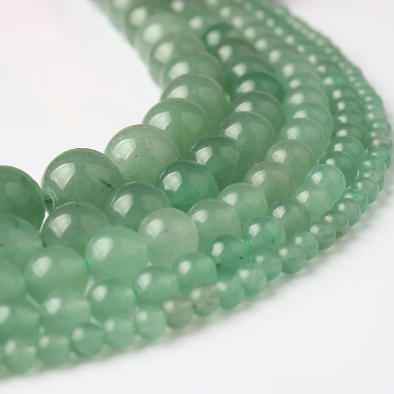 Aventurine LanLi модный натуральный ювелирный светильник зеленый авантюрин свободные бусины 4 6 8 10 12 мм DIY браслет ожерелье аксессуары - Цвет: Aventurine