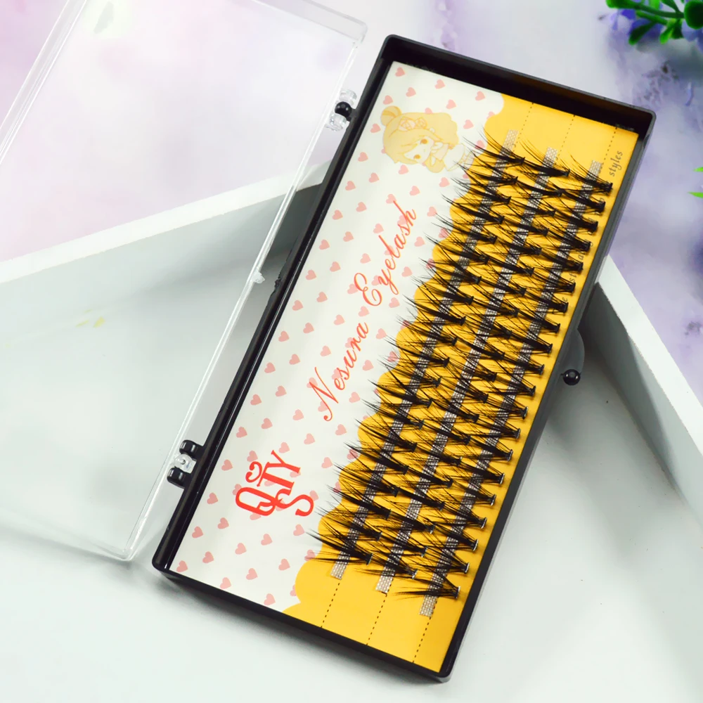 Extensiones de pestañas individuales, 3 líneas, 20D, volumen ruso, rizado C/D/DD, prefabricadas