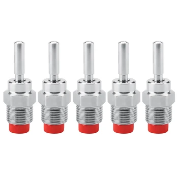 

5pcs Stainless Steel Copper Cap Automatic Pig Nipple Drinker Waterer Red Cap Long Rod