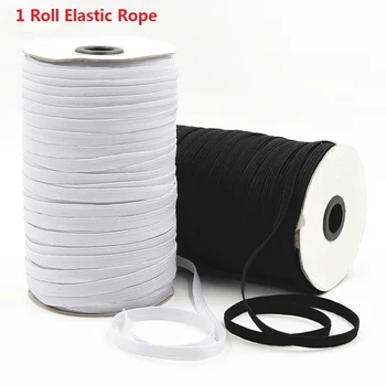 

1 Roll Elastic Band White Black Nylon Rubber Band Cord Braid Strong Rope Garment Sewing Accessoriy DIY Mask Craft 3/6/ 8/10/12mm