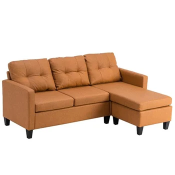 

Technology Cloth Combination Sofa Light Brown 196x68x80cm Perfect for a Small Space and Easy to Lay Down on for a Nap