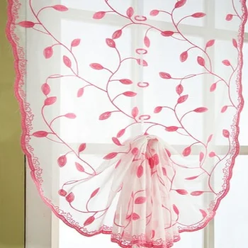 

Short Roman Jacquard Purple Peacock Flower Kitchen Window Tulles Fabric Transparent Fabric Hot Selling Curtains European Style