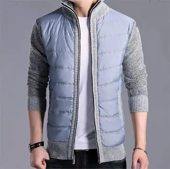 

OLOEY 2019 Men Winter Autumn Thick Fleece Jackets and Coats Cardigans Casual Fashion Slim Fit Large Size Patchwork Jackets