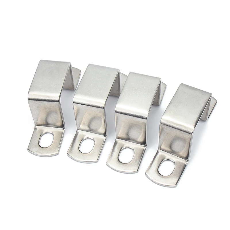 Plumbing Pipe Piping square  shape Stainless steel buckle right angle bracket U-tube clamp