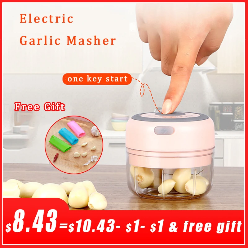 Electric Garlic Masher Durable Mini Garlic Crusher Chopper For Crushed