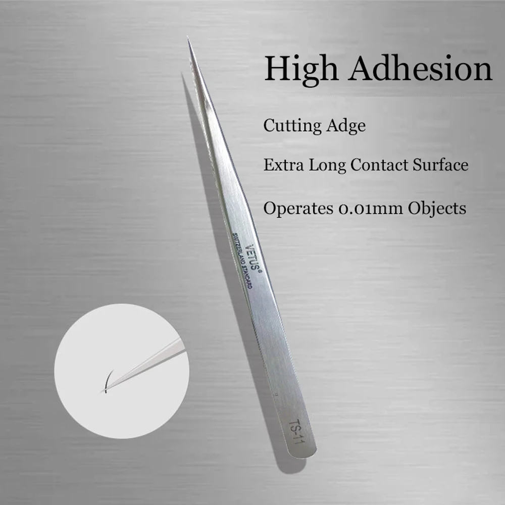 

Stainless Steel Tweezers Operates 0.01mm Objects Especially for Mink Eyelash Extension Curved Straight Eyelash Clip Pliers