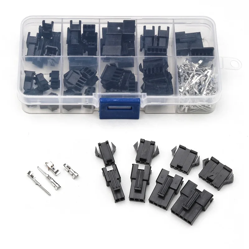 200pcs 2/3/4/5 Pin Black Nylon Housing Terminals Set Male/Female Connectors with Wings/Hooks For Electronics Household Appliance |
