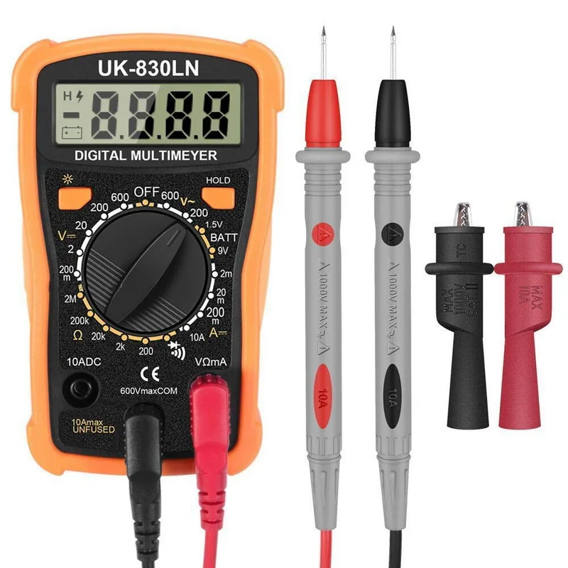 

Urijk LCD Display Electrician Handheld Multimeter Volt Meter UK-830LN Digital Multimeter Tester Pocket Backlight Multimeter 1Pcs