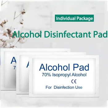 

100pcs /Pack Alcohol Disinfection Pad Wet Paper With The Packing For Tableware Wound Sterilization Disposable Disinfect Pads