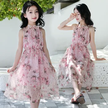 

Dress for Girl Bohemia Summer Long Flower Teen Beach Girl Party Dress Costume Clothing Sundress 5 6 7 8 9 10 11 12 13 14 15 Year