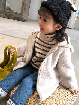 

2 3 4 5 6 Years Toddler Girls Jackets Autumn Winter Thicken Lambswool Hooded Coats for Girl Baby Kids Girl Clothing High Quality