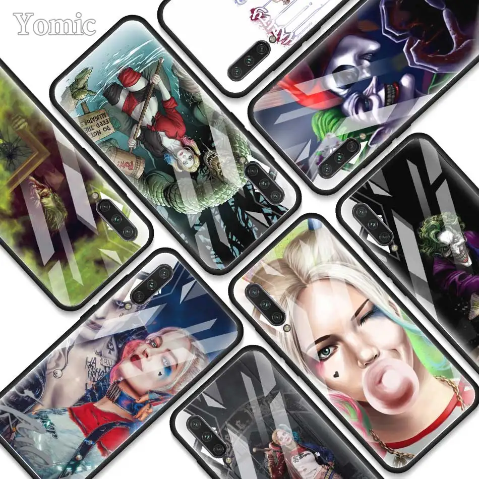 

Harley Quinn Joker Tempered Glass Phone Case for Xiaomi A3 Lite Redmi Note 7 6 Pro K20 Pro Redmi 7 Soft Edge Cover