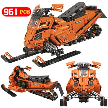 

961pcs City Snowmobile Model Building Blocks Technology Snow Motorcycle Bricks Enlightenment Toys for Boys Gifts